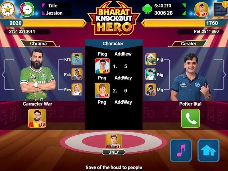 Bharat Knockout Hero character selection screen